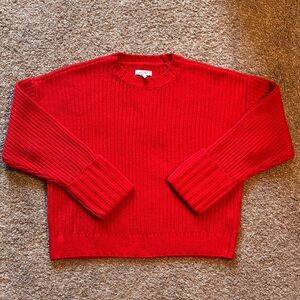 Nine West Red Ribbed Sweater